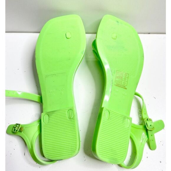 Jeffrey Campbell Jelly Sandals Womens Size 8 FLEURISSE Green Open Toe Floral - Picture 13 of 13